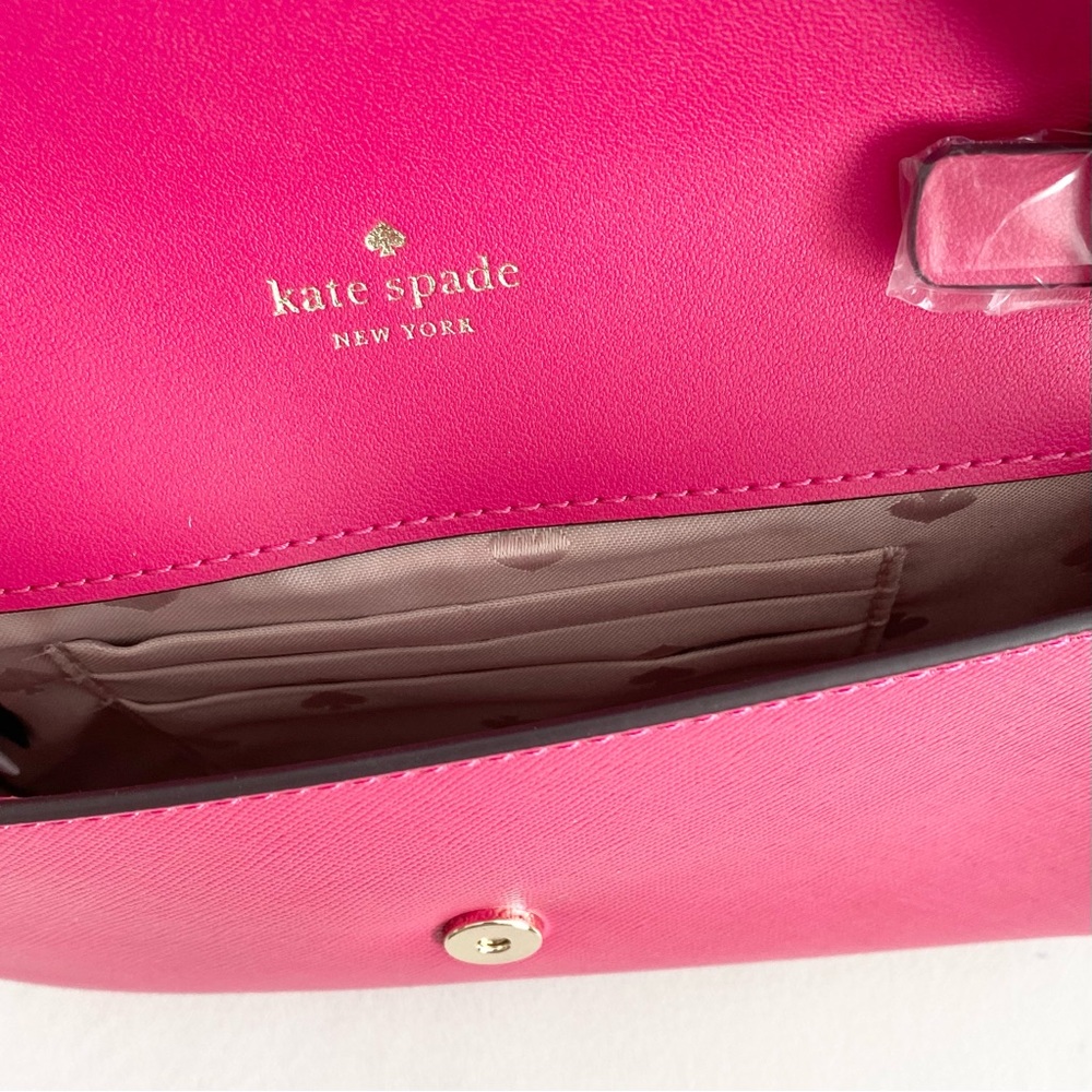KATE SPADE Brynn Saffiano crossbody bag small in Pink Ruby 🎀💘Barbiecore💗 - Picture 5 of 6